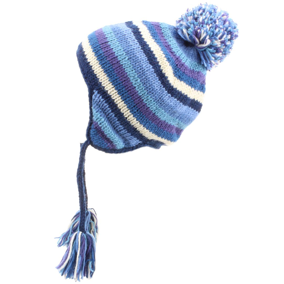 Star Wool Hat Ear Flap Winter Warm Pom Ski Fleece Lined New Colours 100